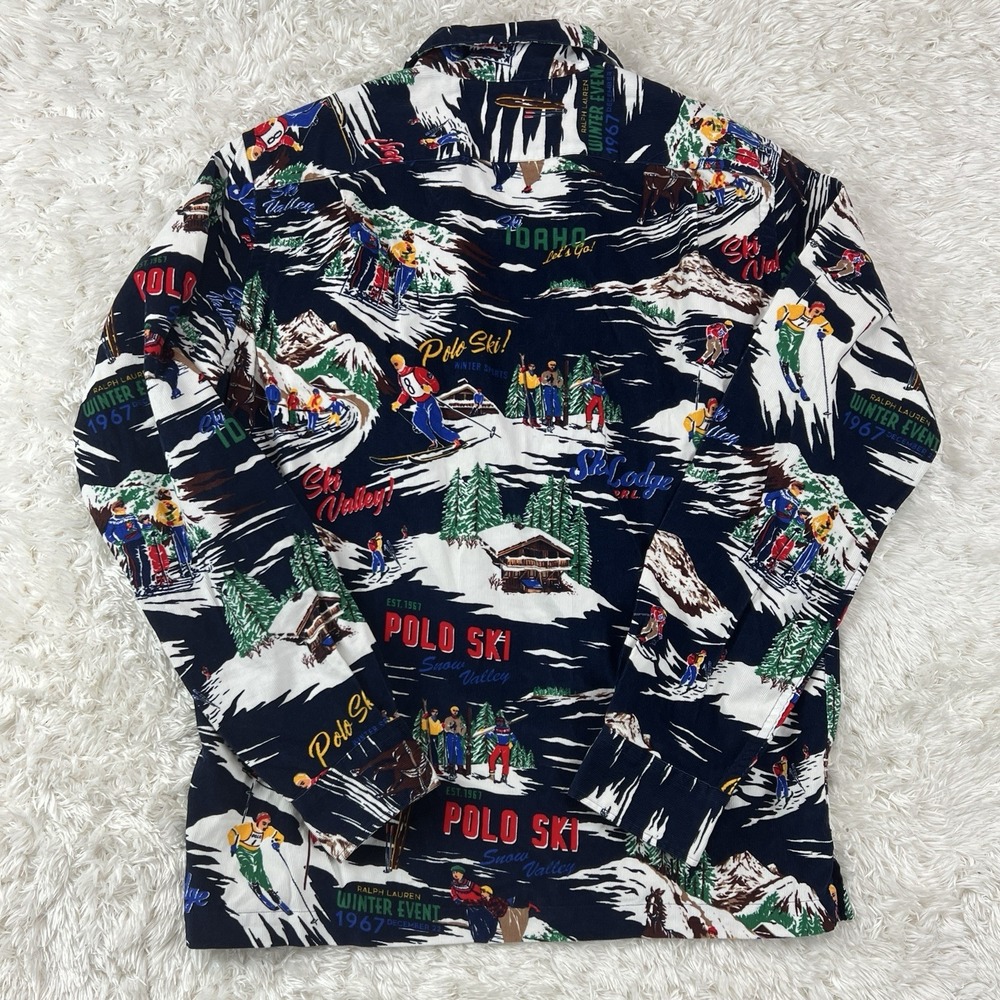 Polo Ralph Lauren Holiday Sun Valley Ski Graphic Button Down Shirt Classic SMALL - Picture 2 of 9